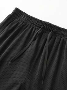 1 件男士夏季速干短裤，弹力休闲运动健身跑步平角内裤，字母印花