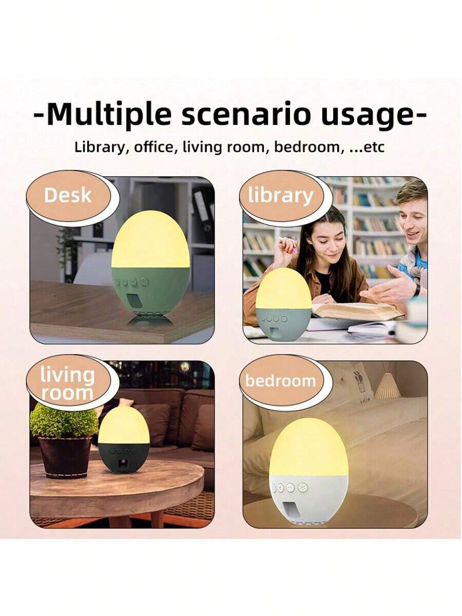 新款泪滴形白噪音蓝牙音箱带夜灯，助眠便携式蓝牙音箱