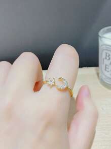 1 简单星星和月亮戒指 小众时尚设计戒指 - 星星月亮 - 查看 3