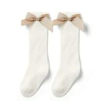 Girls' Simple Bow Design Mid-Calf Socks
