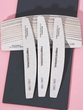 3/5/10/20/50pcs Nail File,100/180 Grit Emery Boards For Nails, Zebra Doubled Sides Washable Coarse Nail Files For Acrylic And Extension Nail Removal Nail Care Manicure Kit Salon Home Use