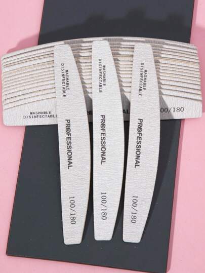 3/5/10/20/50pcs Nail File,100/180 Grit Emery Boards For Nails, Zebra Doubled Sides Washable Coarse Nail Files For Acrylic And Extension Nail Removal Nail Care Manicure Kit Salon Home Use