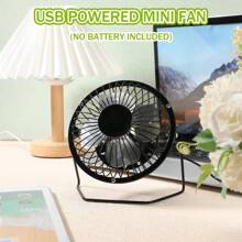 SUANGLNG Ventilador USB mini de 4 pulgadas, ventiladores portátiles de metal con 4 aspas, ventiladores de escritorio silenciosos y universales para coche, computadora portátil y escritorio