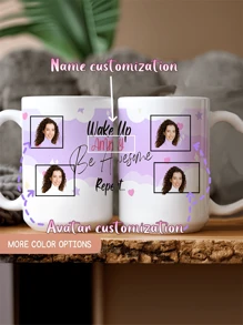 Personalized Customized Mug, "Wake Up, Be Awesome Repeat" Customized Gift Cup, Friend Cup, Friend Gift Cup, Personalized Friend Cup, Friend Cup - Multicolor - View 6
