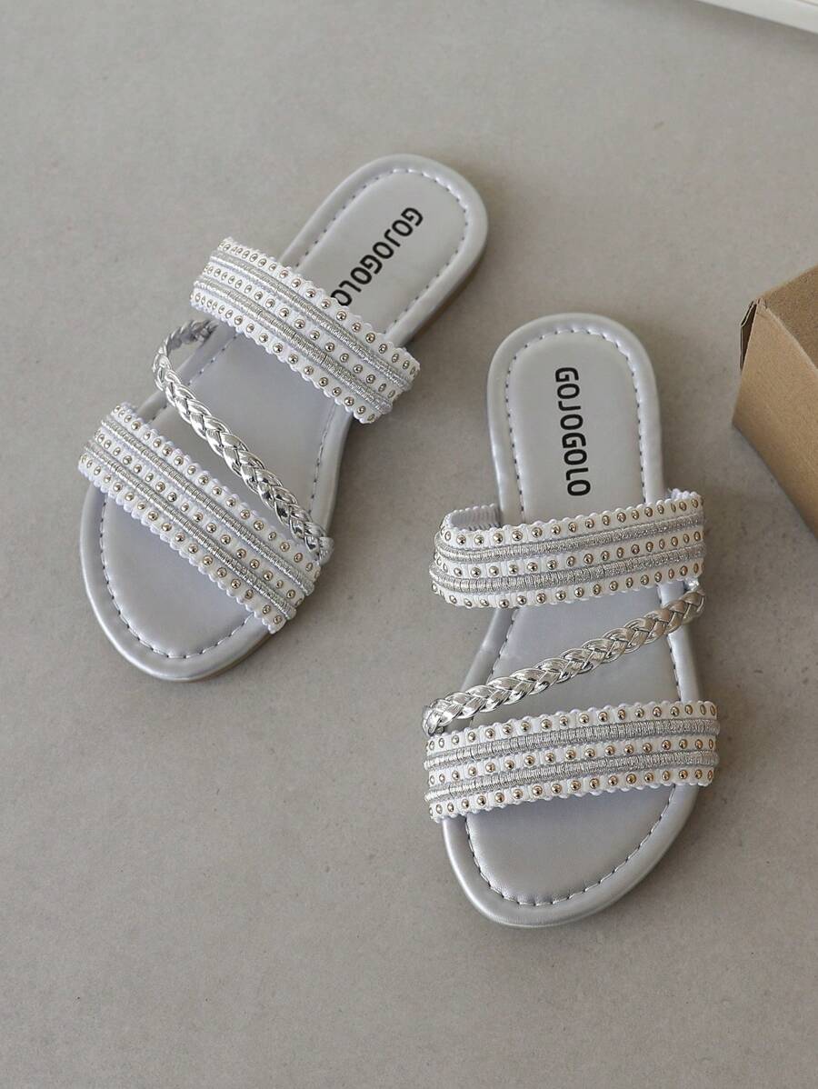 Girls' Slippers Summer New Children's Shoes Wear Sandals Summer Little Girls Soft Sole Popular Fashion Sandals - Silver - View 1