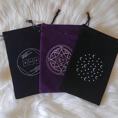 1 pieza Bolsa de terciopelo suave negro con cordón para almacenar cartas de tarot, bolsa de terciopelo para portacartas de tarot, bolsa de almacenamiento para fiestas, bolsa para joyas, caja de regalo, bolsa de regalo, bolsa de regalo de dama de honor, bolsa de regalo para el día de la madre, bolsa de regalo de graduación, bolsa de regalo de cumpleaños, bolsa de regalo de boda