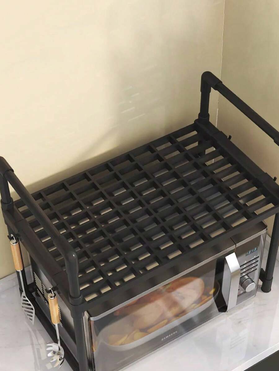 Organizador Cocina Repisas 2 Niveles Horno Microondas Color Negro - Multicolor - Ver 1