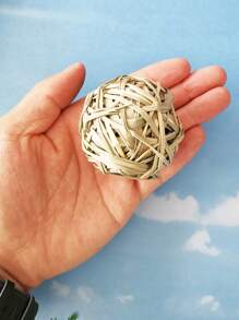 1/2/3pcs Pure Natural High-Fiber Seagrass Hand-Woven Balls, Suitable For Rabbit, Hamster And Other Small Pets To Chew & Grind Teeth, All Seasons