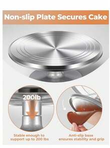 Bộ dụng cụ trang trí bánh 6 món - Đĩa xoay bánh bằng hợp kim nhôm, đầu trang trí bánh được đánh số và dụng cụ phủ kem để nướng bánh cupcake, bánh quy, bánh nướng xốp, dụng cụ nhà bếp tất cả trong một Bộ dụng cụ trang trí bánh 6 món - Nhiều màu - Xem 8