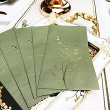 20/60 件 13 * 15.7 英寸一次性烫印绿色餐巾，带有精致的植物纹理图案，适用于宴会装饰、婚宴、家庭聚会和餐厅装饰餐巾 - 綠色 - 查看 7