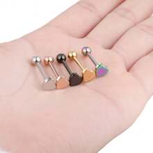 1-5pcs 14G Personalized Steel Heart Nipple Tongue Nail Piercings Stud Lip Piercing Body Jewelry For Men Women Fashion Accessories