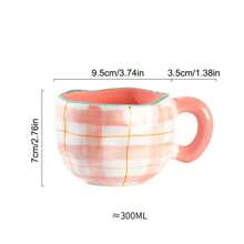 300ML Cute Hand Pinched Irregular Ceramic Mug Flower Heart Pattern Coffee Cup Breakfast Milk Tea Cups Gift For Kids Girls