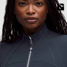 Lululemon Define Jacket Nulu Women's Lightweight, Full Zip Running Track Jacket-For Yoga Gym Running-Sweat-Wicking-Yoga-All Seasons Sport-Spring/Summer-Autumn/Winter-Mother's Day Gifts-Father's Day Gift - True Navy/Mirror Silver - 查看 4