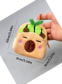 1pc Cartoon Capybara Bag Decoration, Backpack Accessories, Cute Coin Wallet, Keychain Pendant, Fruit Themed Small Bag, Suitable For Giving Small Gifts To Children On Birthdays And Holidays, Daily Storage Opening Red Envelope, Key Bag - Multicolor - View 6
