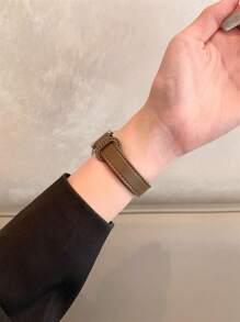 Correa de reloj de cuero genuino de tamaño estándar de 18 mm, 20 mm, 22 mm - Banda de reemplazo de moda, compatible con Huawei, Galaxy Watch 7 6 5 4 de 40 mm y 44 mm, Galaxy Watch 5 Pro, Galaxy Active 2, Watch 6 4, GT6 GT5 GT4 GT3 GT2 Pro, diseño unisex - marrón - Ver 3