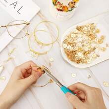 Wipaka 字母吊饰，156 件/6 套字母表 ABC 字母吊饰 3 种款式大写 A-Z 吊饰 DIY 手链项链吊坠适用于珠宝制作 - 金色 - 查看 4