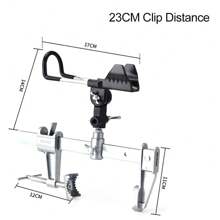 Boat Fishing Rod Fishing Support Holder Adjustable 360 Clamp On Type Racks Bracket Bridge Railing Hand Pole Sea Pole Turret - Clamp 23CM - View 1