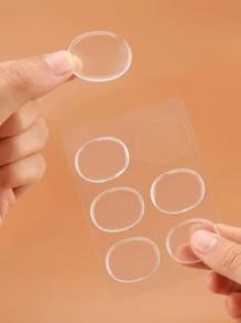Conjunto de 6 unidades de almofadas de silicone transparentes antifricção, macias e confortáveis, adequadas para sapatos de salto alto, sandálias e calçados casuais. Essenciais para viagens. - Claro - Ver 8