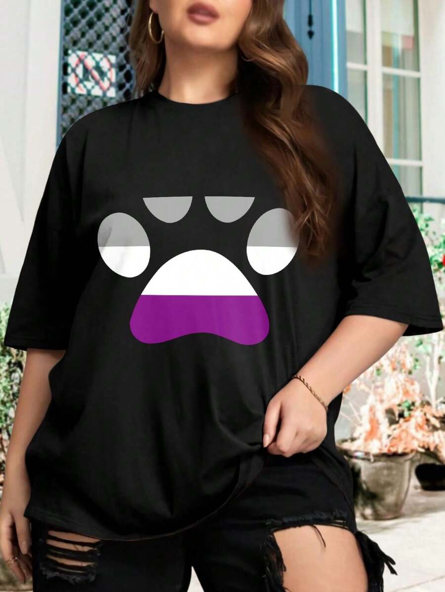 Asexual Pride Oversize Oversize Women T-Shirt For Women Ace Pride Asexual Colors - Black - View 1