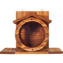 Wood Squirrel Feeder, Squirrel Feeders For Outside Winter, Wooden Chipmunk Feeder For Corn, Peanuts, Durable Box Easy To Fill With The Roof Can Be Opened