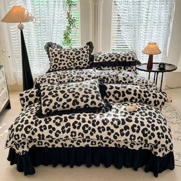 1 set de husă de pilota cu model de imprimeu leopard multicolor