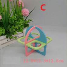 5件套宠物仓鼠玩具,包括木制彩虹桥、跷跷板、秋千、攀爬玩具、DIY仓鼠笼配件、颜色随机、圣诞仓鼠吊床、薄木材质,组装时请小心轻放 - 彩色 - 查看 9