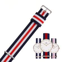 Correa de reloj universal de lona de nailon de 20 mm, elegante, casual, de negocios, con escala mixta, función de calendario, esfera circular, adecuada para uso diario, decoración, regalo de vacaciones para amigos o padres