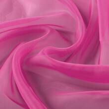 Set Of Two (2) Sheer Window Curtains Panels With Rod Pocket Drape Set Multiple Lengths (63", 84", 95", 108", 120" L) Solid Colors - Hot Pink - View 4