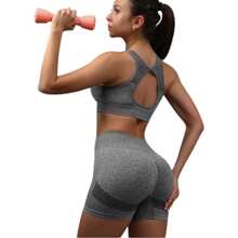 Gym Top With Padded Fitness Swimmer Good Support Open Back TOP436 - Xám - Xem 4