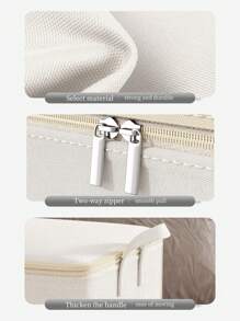 1pc White Garment Storage Bag, Suitable For Living Room/Bedroom Clothes Storage, Car Storage Bag, No Frame Bedroom Storage Box, Collapsible Portable Organizing Bag, Seasonal Clothes Storage Bag, Wardrobe Divider Organizer