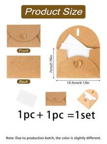 20套牛皮纸信封套装，心形迷你信封和空白卡片，适合DIY、礼品卡、办公信封、婚礼请柬、节日贺卡、感谢信 - 彩色 - 查看 6