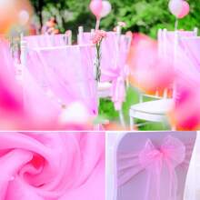 10pcs Voile Chair Back Decorative Ribbons, Organza Bowknot Chair Decorations, Suitable For Christmas, Halloween, Weddings, Parties, Outdoor Events, 18cm Wide, 275cm Long, DIY To Create Butterfly Shapes, Voile Sheer Fabric Chair Back Decorations For Festivals, Graduations, Party Backdrops, Gifts, Packaging