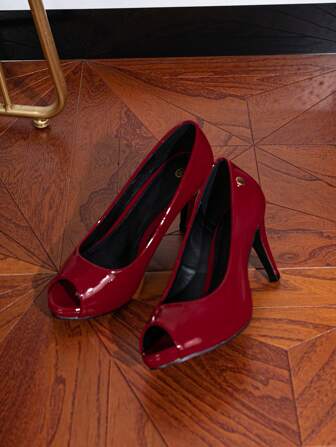 Women's Solid Color Thick-Soled Elegant Party Fashion Formal Versatile Peep Toe Stilettos