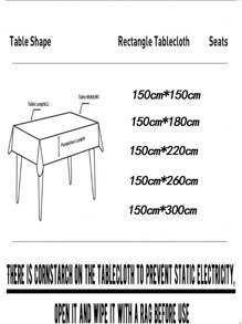 1 pieza Mantel rectangular impermeable y antióleo, con impresión digital moderna para celebración de festivales, decoración de mesa para comedor interior y exterior