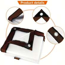 Clear Waterproof Polyester Tarp With Reinforced Grommets - Versatile Protection For Gardens, Patios, And Outdoor Adventures - 300x400cm - View 2