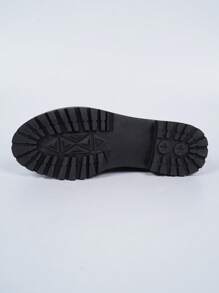 学院风休闲厚底坡跟牛津鞋，尖头系带乐福鞋，英伦学院风低跟粗跟时尚百搭浅口金属链女鞋