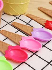 1/2/4set Ice Cream Bowl And Spoon Set, Reusable Ice Cream Cup, Random Set Of Ice Cream Birthday Party Decoration - Random Color - View 7