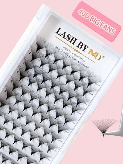 96 piezas de extensiones de pestañas pre-hechas 30D 40D de 0.07mm de grosor, rizo D de 8-15mm