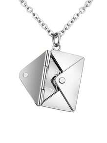 Customized Hot Selling Envelope, Open Love Letter, Engraved Titanium Steel Pendant Necklace, Children's Festival Creative Design Gift