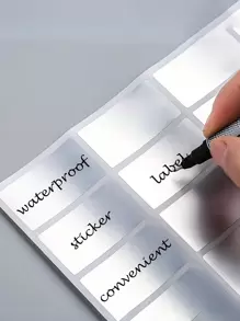 160pcs Waterproof White Labels Stickers, For Classroom, Office, Home, Storage Boxes, Moving, File Folders, Marking Stickers, Note Taking - Easy To Write On And Remove