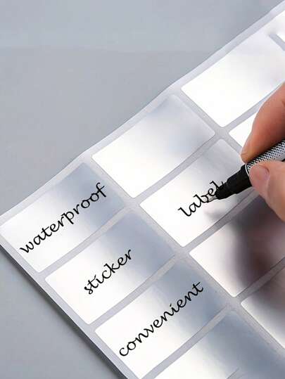 160pcs Waterproof White Labels Stickers, For Classroom, Office, Home, Storage Boxes, Moving, File Folders, Marking Stickers, Note Taking - Easy To Write On And Remove