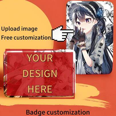 Customizable 1pc 1.57*2.36inch/4*6cm Rectangular Custom Button Badge Tinplate Badge For Clothing Matching To Show Fantasy Personalized Accessories Collection Decoration Wedding Party Birthday Gift Brooch Free Customization Content Badge Badge