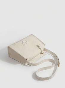 女士复古手提包，时尚小众品牌，优质材料，多功能，大容量，单肩包，腋下包，休闲斜挎包 - 米色 - 查看 6