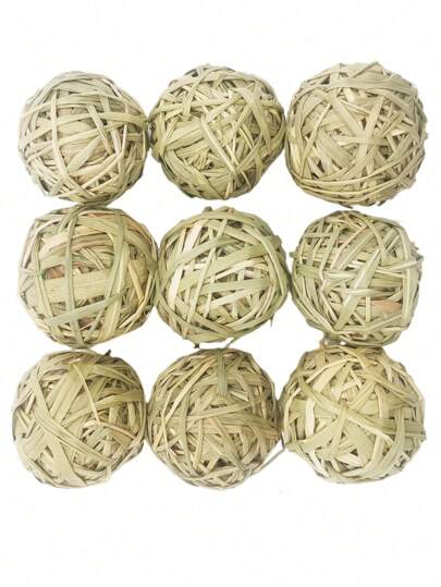 1/2/3pcs Pure Natural High Fiber Seaweed Handwoven Balls, Suitable For Rabbits, Hamsters And Other Small Pets To Chew And Grind Teeth, Suitable For All Seasons
