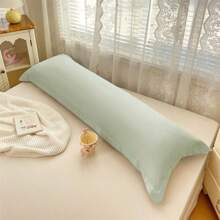 1 pièce Taie d'oreiller de couleur unie, nouvelle, douce et agréable pour la peau, housse de coussin double, couleur macaron, simple/double, taie d'oreiller de couple (intérieur non inclus), style Ins, convient pour toutes les saisons - Vert pastel - Voir 10