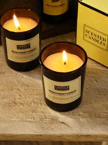 1 PIEZA Vela de vidrio aromática de color negro brillante, adecuada para restaurantes, hoteles, salas de estar, dormitorios. Conjunto romántico para la cena y decoración para bodas, velas para fiestas y decoración del hogar, velas sin humo ni olor para cenas a la luz de las velas, se puede usar como regalo, decoración del hogar, adecuado para Pascua, temporada de bodas, Día de San Valentín