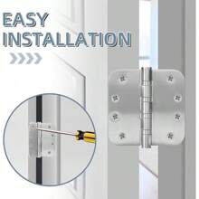 6 Pack Stainless Steel Silver Door Hinges For Exterior & Interior Doors, 4.0 X 4.0 Inch Heavy-Duty Ball Bearing Door Hinges With 5/8" Radius Corners