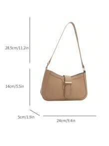 Elegant Crescent-Shaped Underarm Shoulder Bag For Women, Chic Casual Fashion, Solid Color Underarm Bag