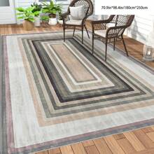 [5mm Thickness Crystal Velvet Flocked Bottom] 1pc Geometric Floral Pattern Carpet - Waterproof, Anti-Slip, Absorbent, Machine Washable, Soft Comfortable Mat, Suitable For Kitchen, Living Room, Bedroom, Hallway, Bathroom, Laundry Room - Easy To Clean, Carpet For Home Decor
