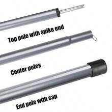 2m Telescopic Tent Poles Set Of 2 Lightweight Adjustable Trekking Camping Collapsible Poles For Walking Canopy Hiking - màu đen - Xem 4